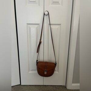 Vegan Leather Croc Brown Crossbody Bag from London